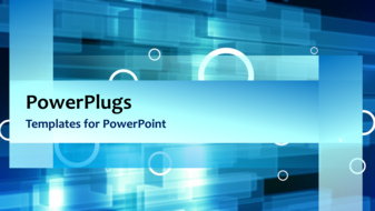 PowerPoint Template - Abstract video template of white circles growing and shrinking over moving blue rectangles.